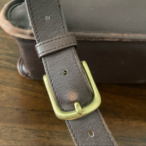 Vintage Brown Glove Tan Leather Beekman Laptop Briefcase Crossbody Turn Lock Bag - Picture 4 of 15